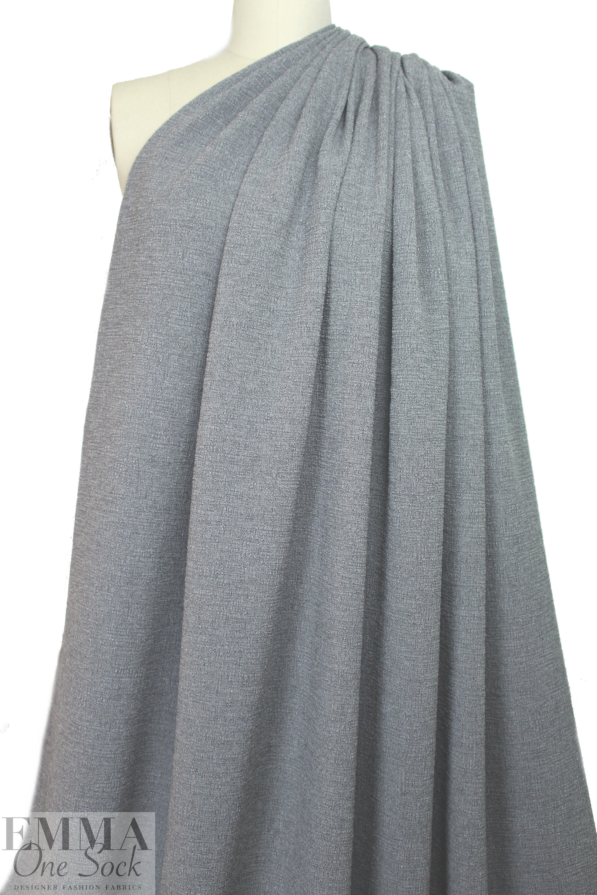 Italian medium gray vertical stretch double boucle' 1.75 yd
