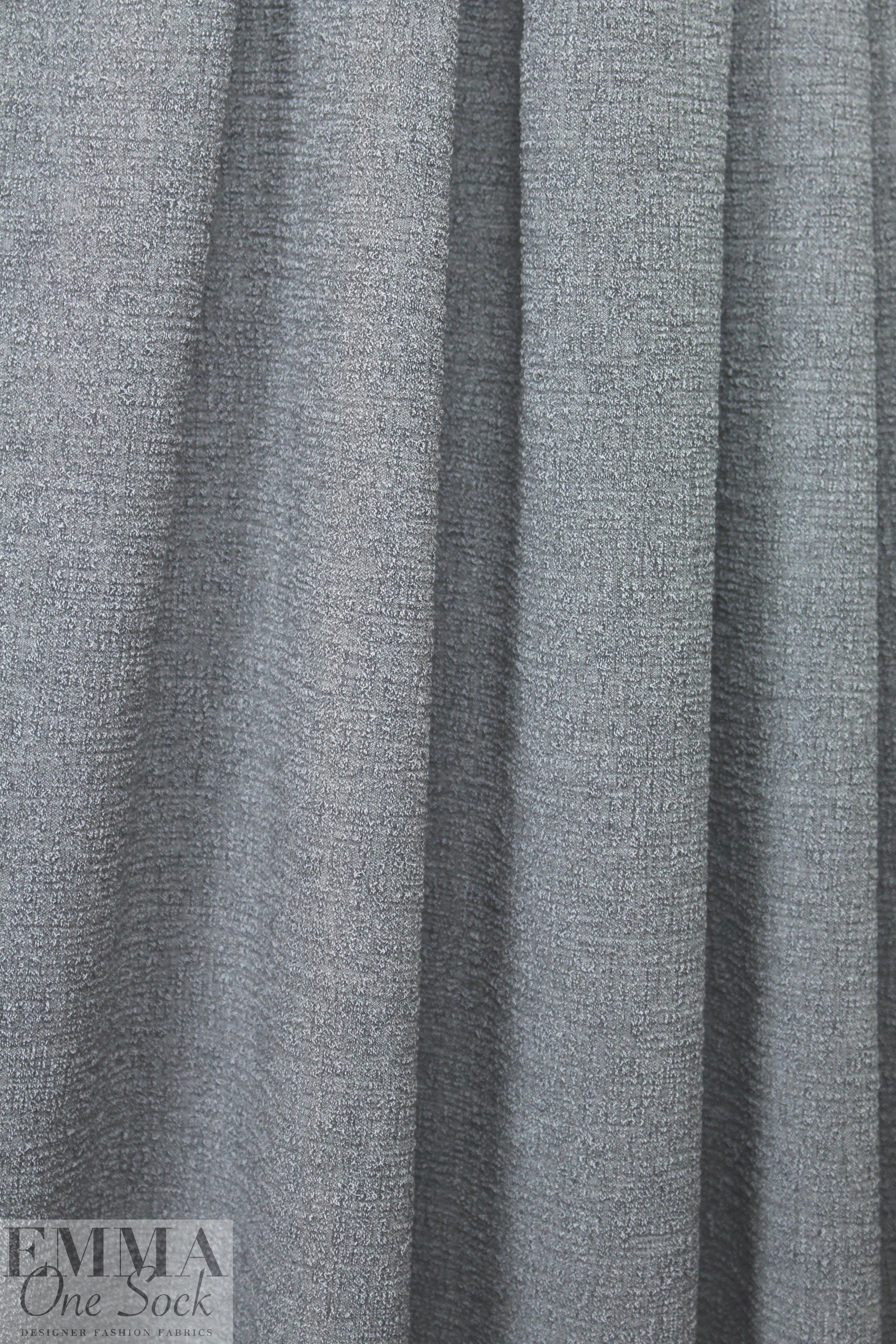 Italian medium gray vertical stretch double boucle'