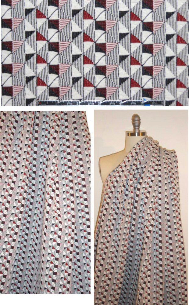 French geometric 4-way stretch matelasse' brocade