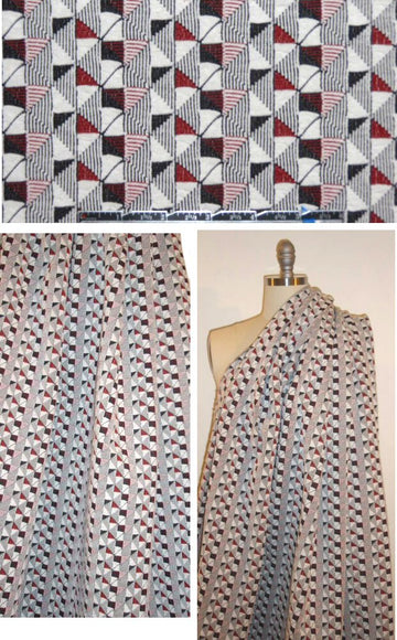 French geometric 4-way stretch matelasse' brocade
