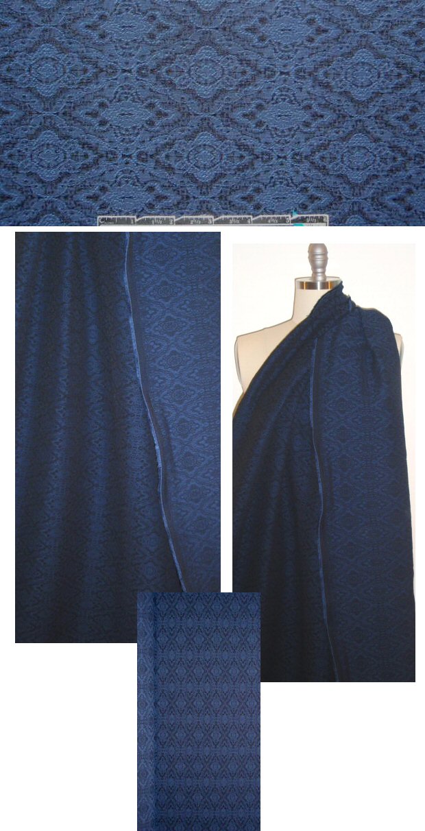 medallion stretch jacquard - blue/black