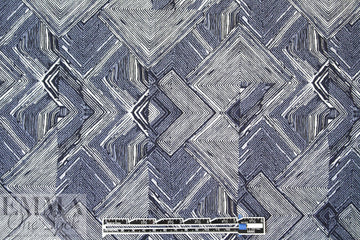 'circuit breaker' graphic stretch brocade - navy/white
