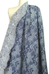 'circuit breaker' graphic stretch brocade - navy/white 1.33 yds