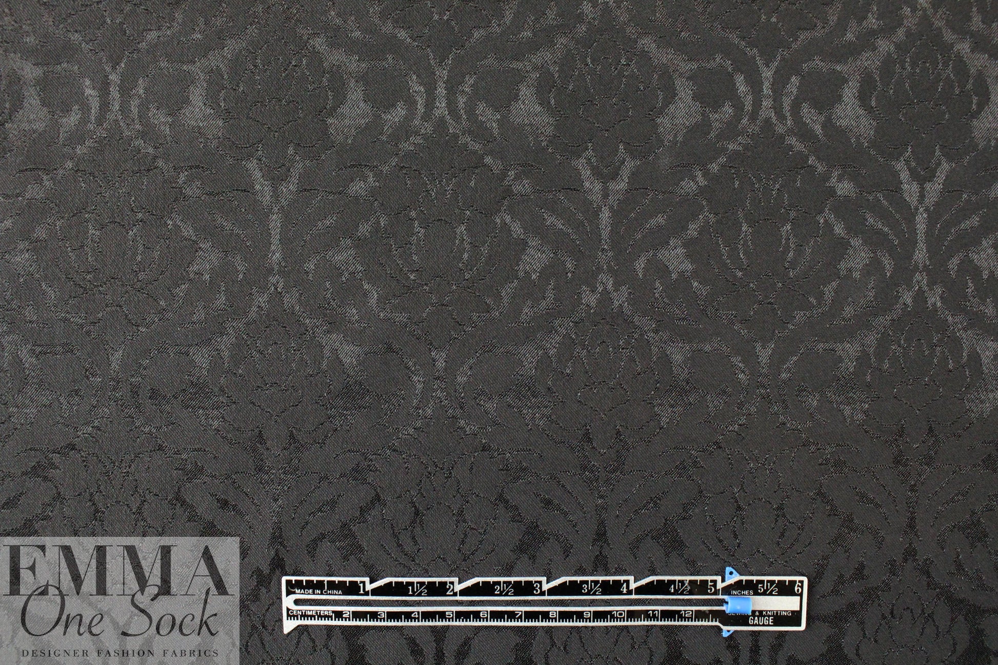 CA designer black on black medallion stretch brocade