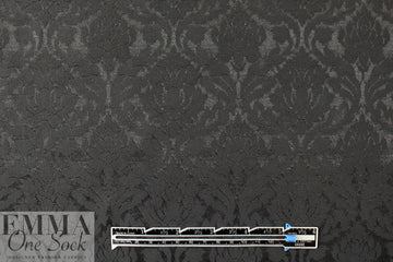 CA designer black on black medallion stretch brocade