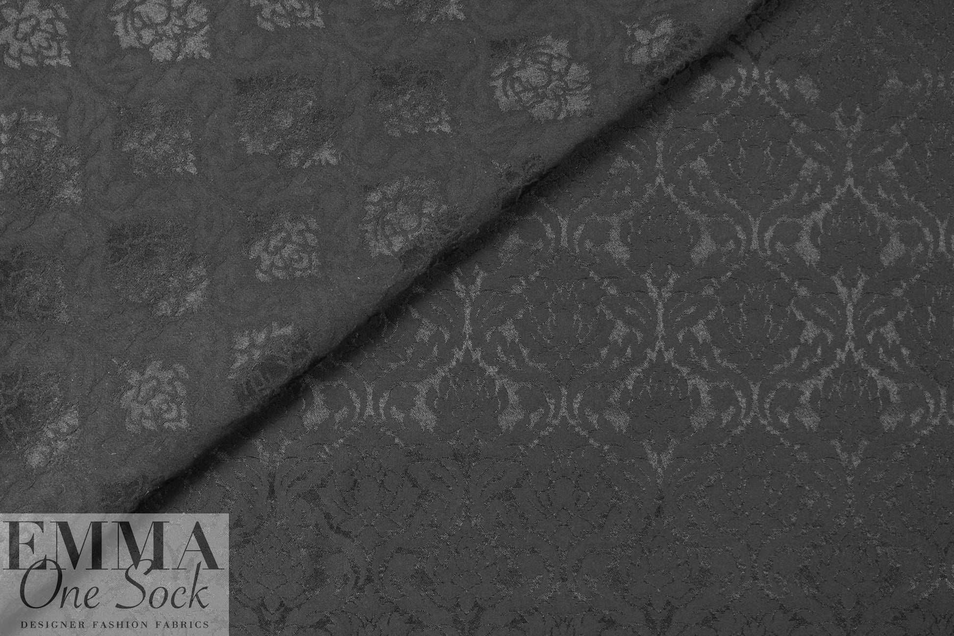 CA designer black on black medallion stretch brocade 1.125 yds