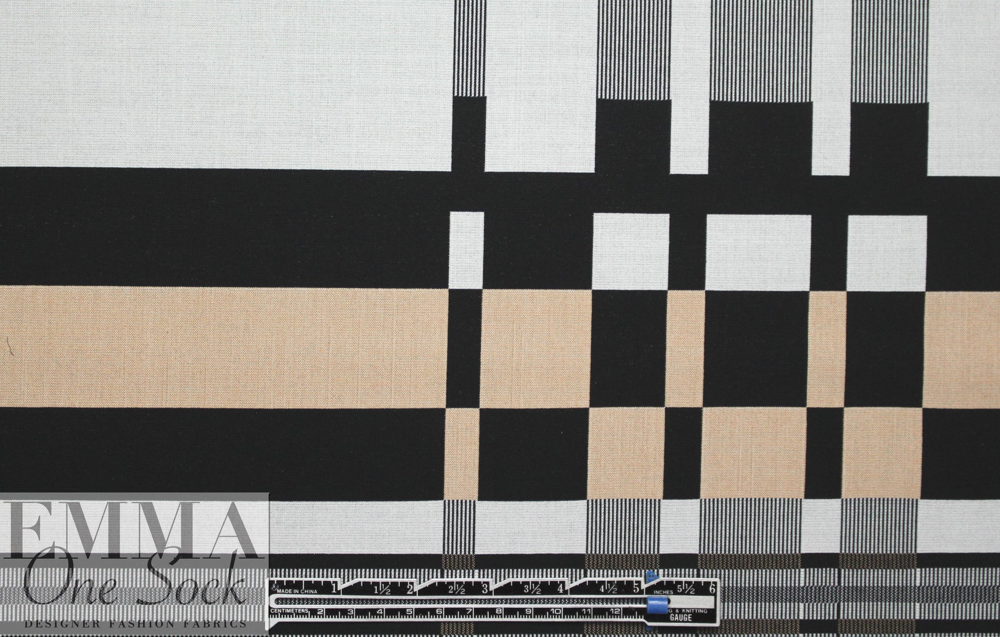Italian cotton stretch techno graphic reversible jacquard