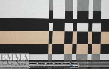 Italian cotton stretch techno graphic reversible jacquard