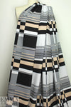 Italian cotton stretch techno graphic reversible jacquard