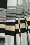 Italian cotton stretch techno graphic reversible jacquard