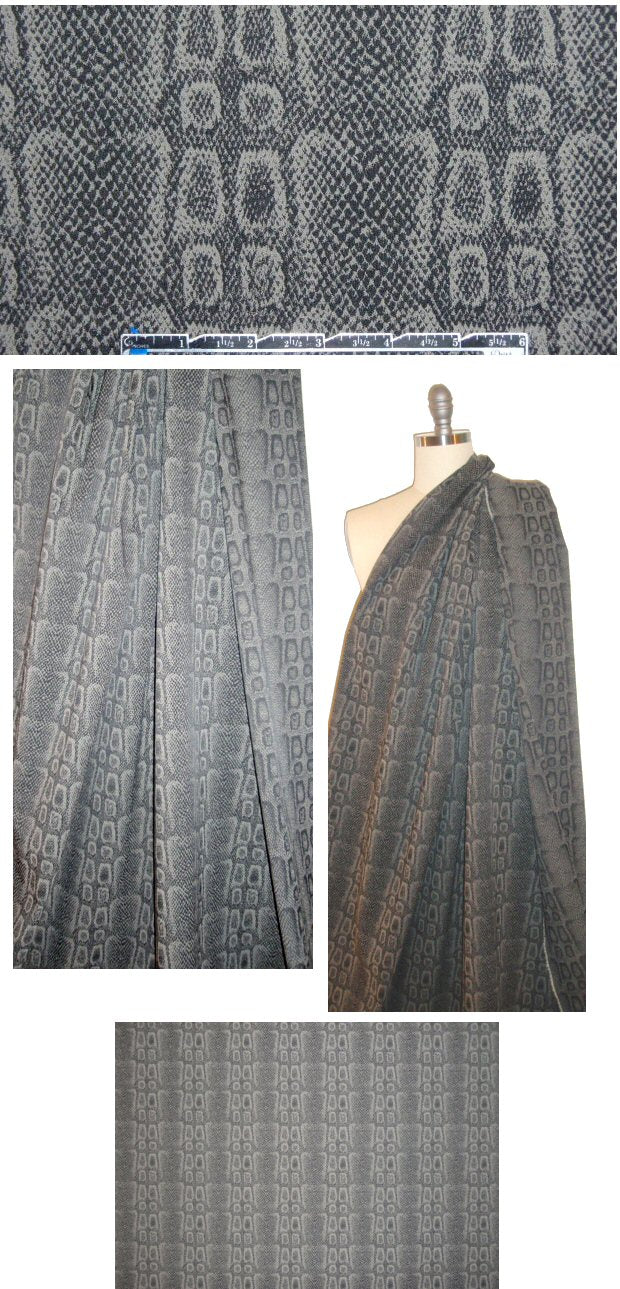 Italian reversible stretch jacquard reptile brocade