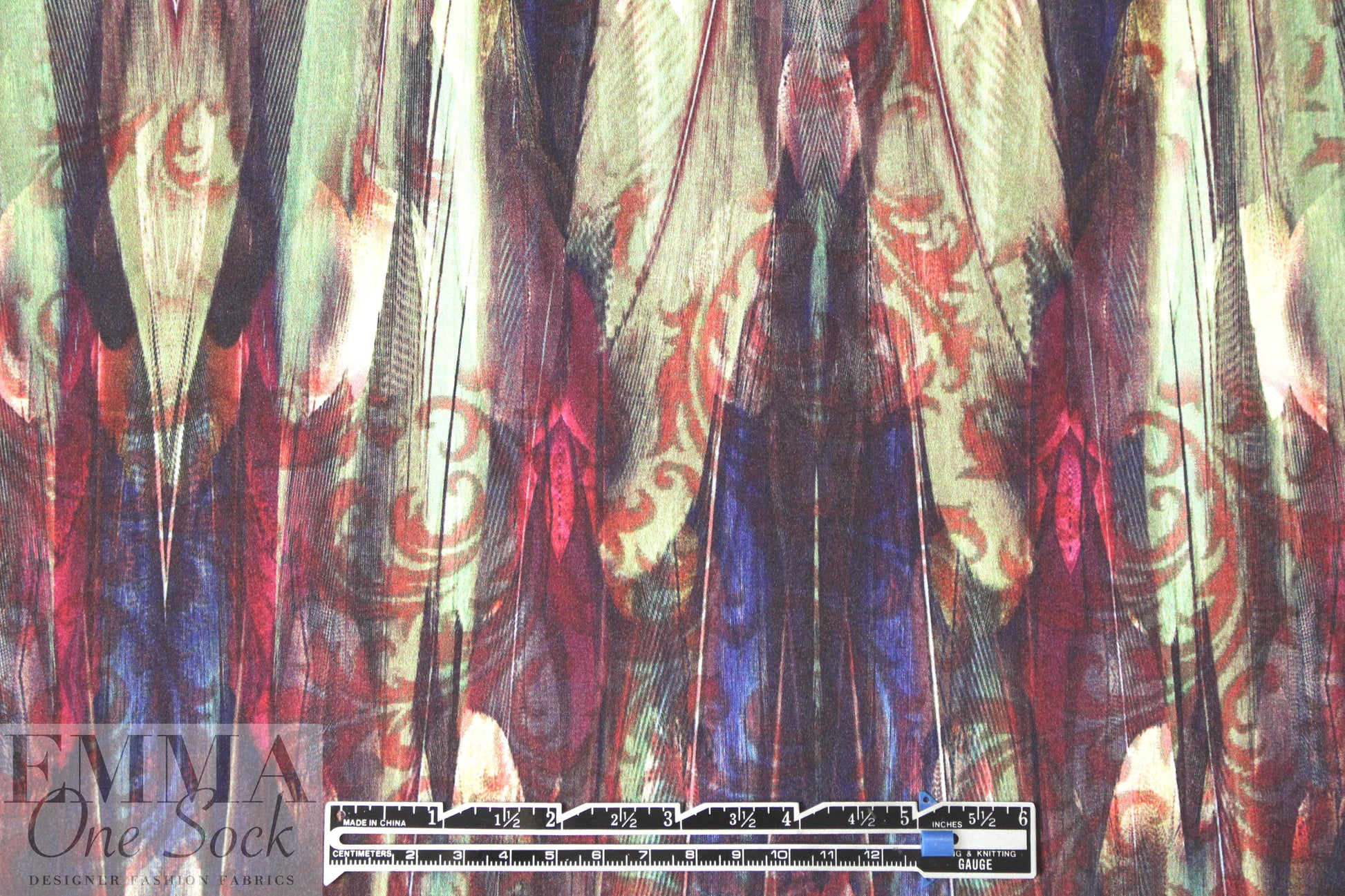 Nico1e Mi11er edgy rorschach silk stretch charmeuse 1.66 yds