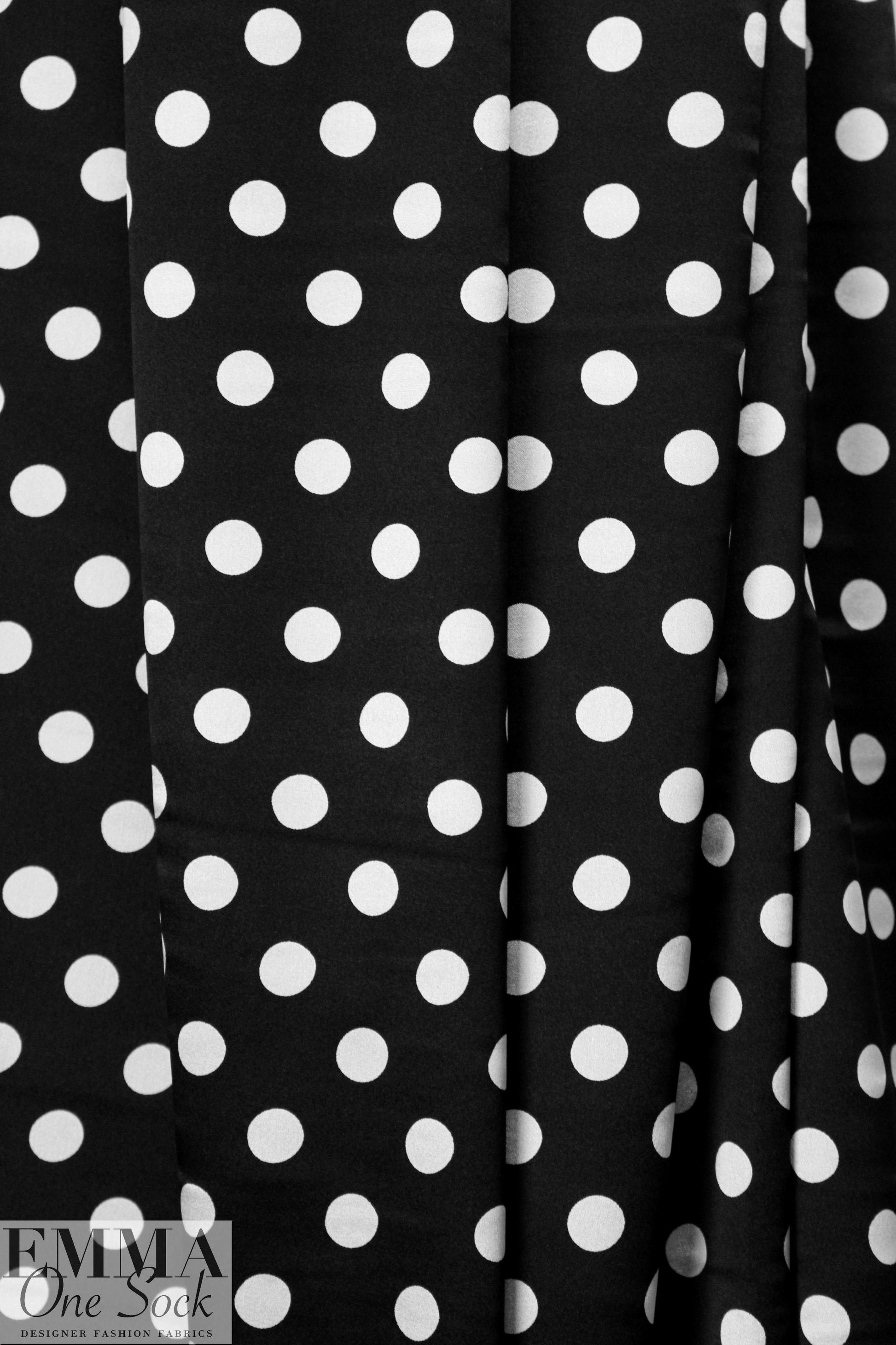 Caroline C0nstas polkadot stretch silk charmeuse - b/w