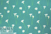 Caroline C0nstas stretch silk charmeuse - cala lilies, pool blue 1.5 yds
