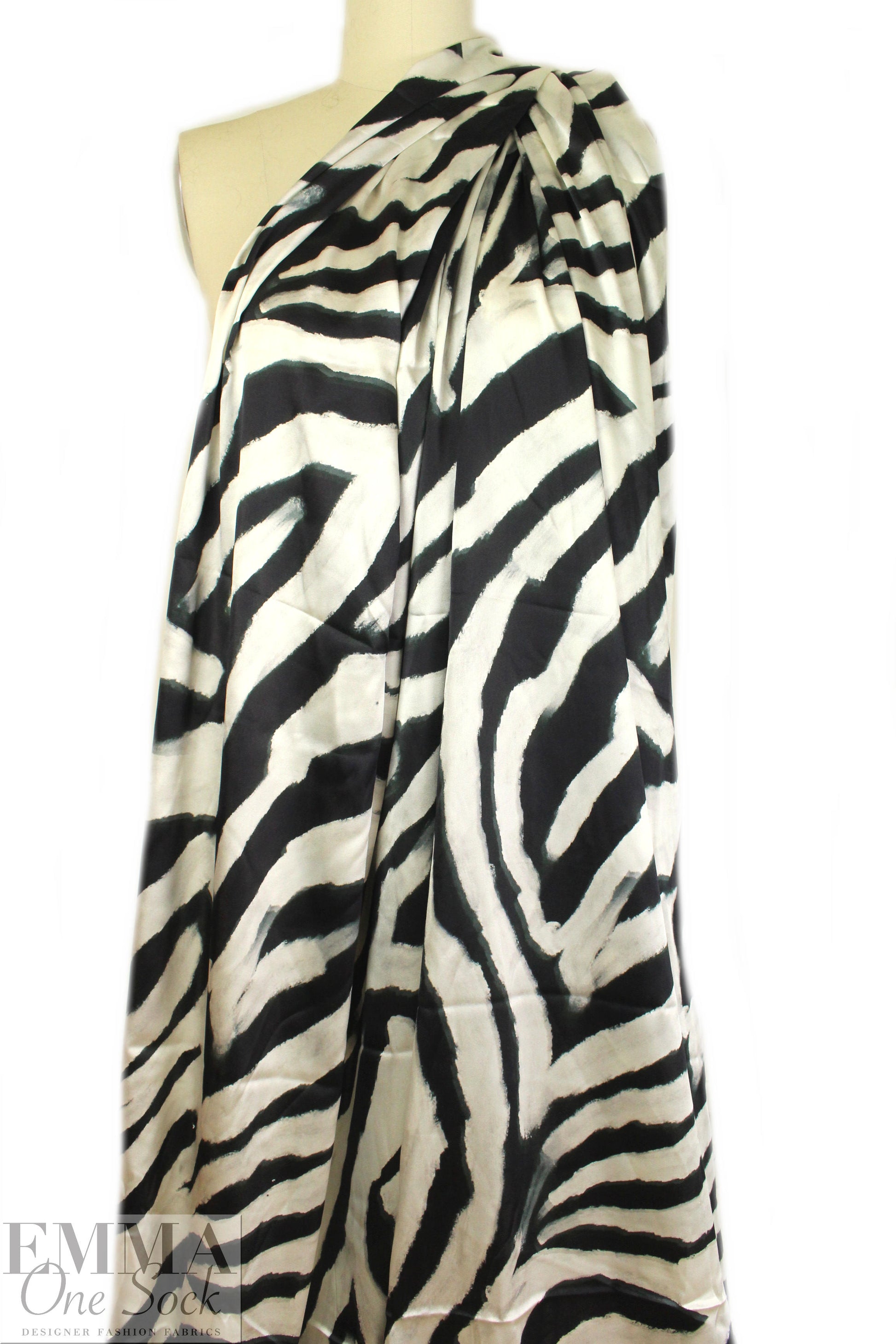 Italian bold animal abstract silk stretch charmeuse