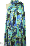 NY designer 'pucci' stretch silk charmeuse - blue