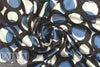 NY designer edgy circle graphic silk stretch charmeuse