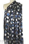 NY designer edgy circle graphic silk stretch charmeuse 2 yd