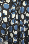 NY designer edgy circle graphic silk stretch charmeuse