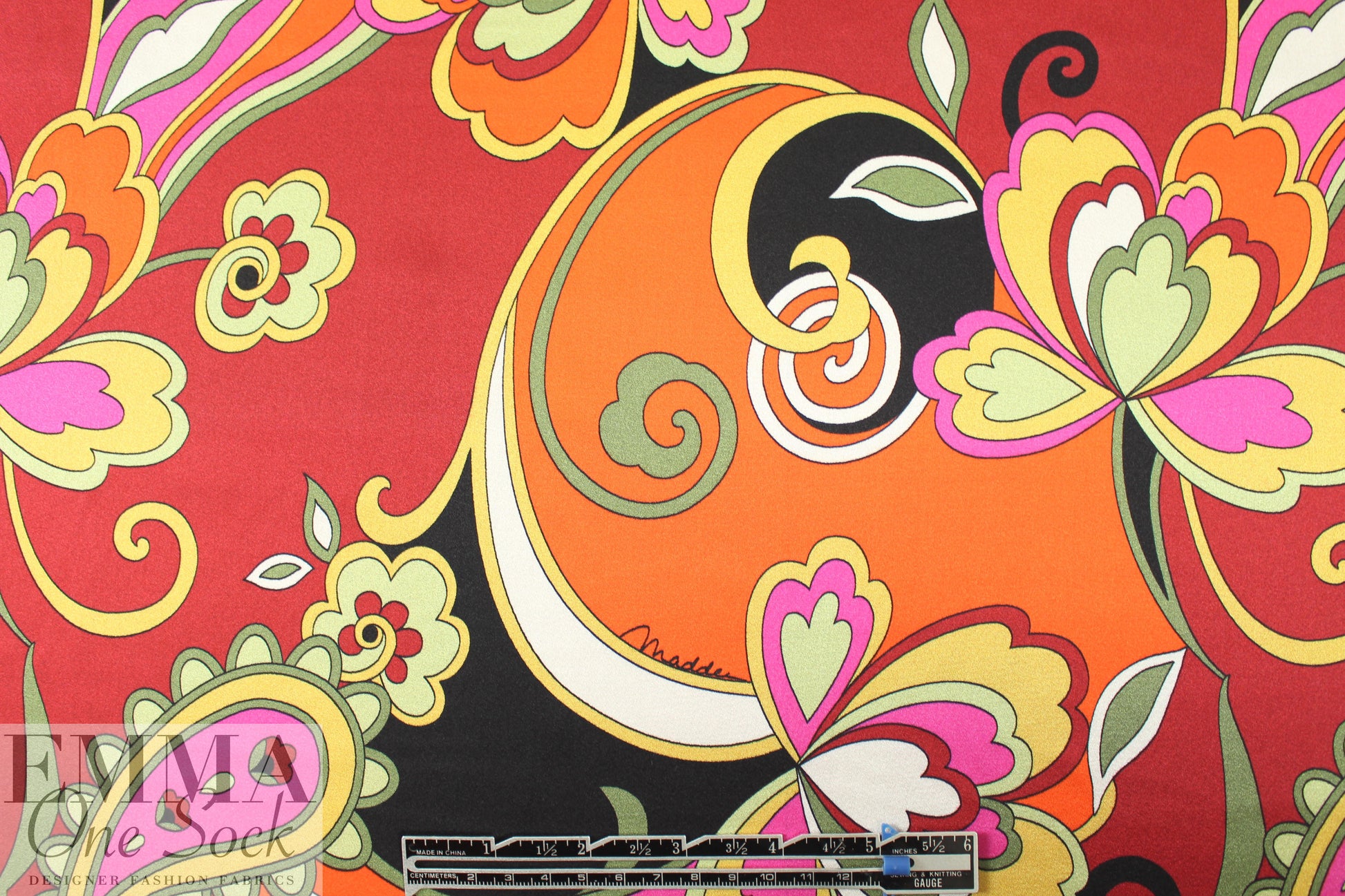 NY designer 'pucci' stretch silk charmeuse - nectarine 1.125 yds