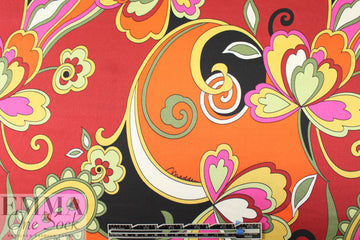 NY designer 'pucci' stretch silk charmeuse - nectarine 1.125 yds