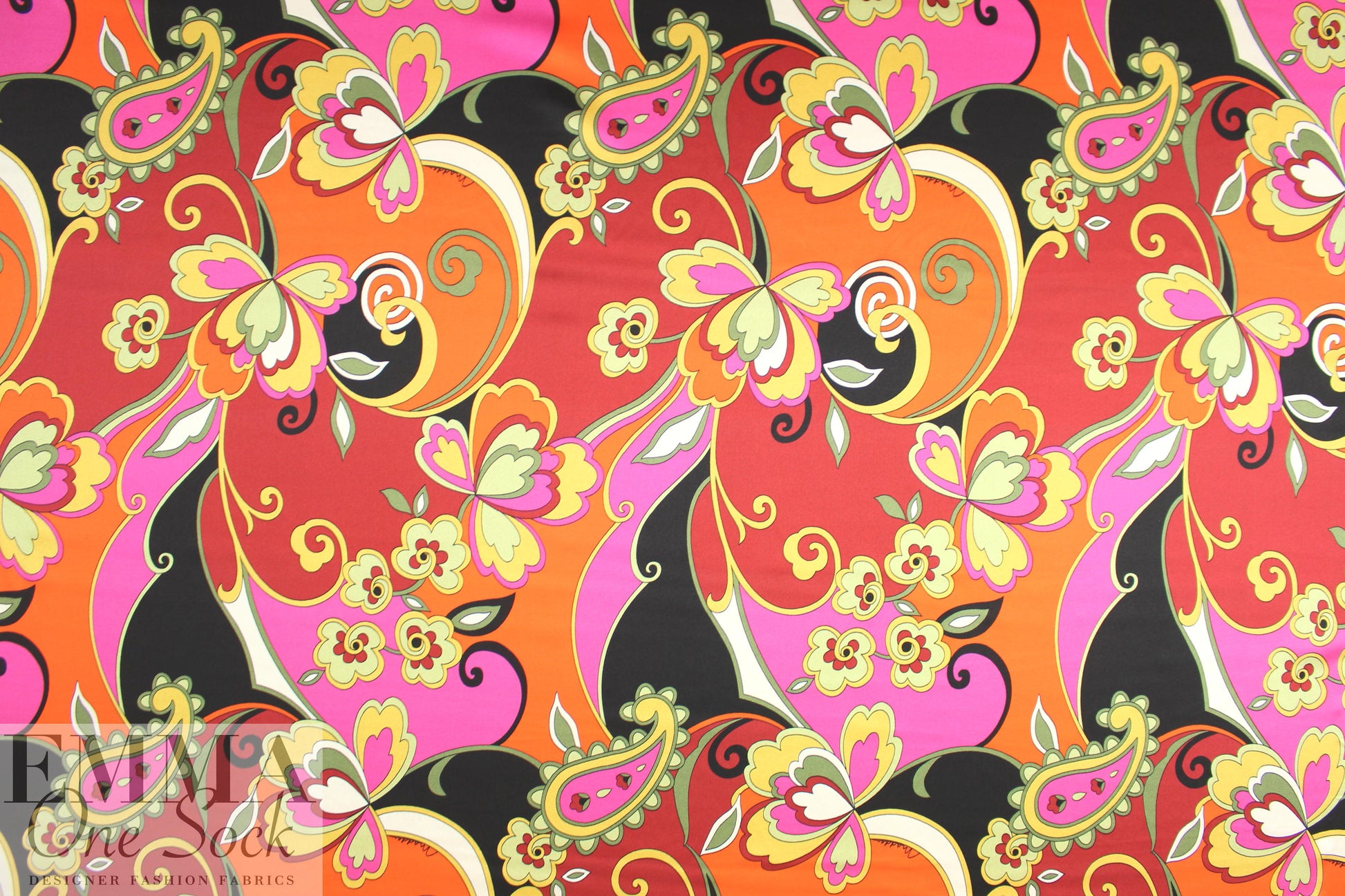 NY designer 'pucci' stretch silk charmeuse - nectarine