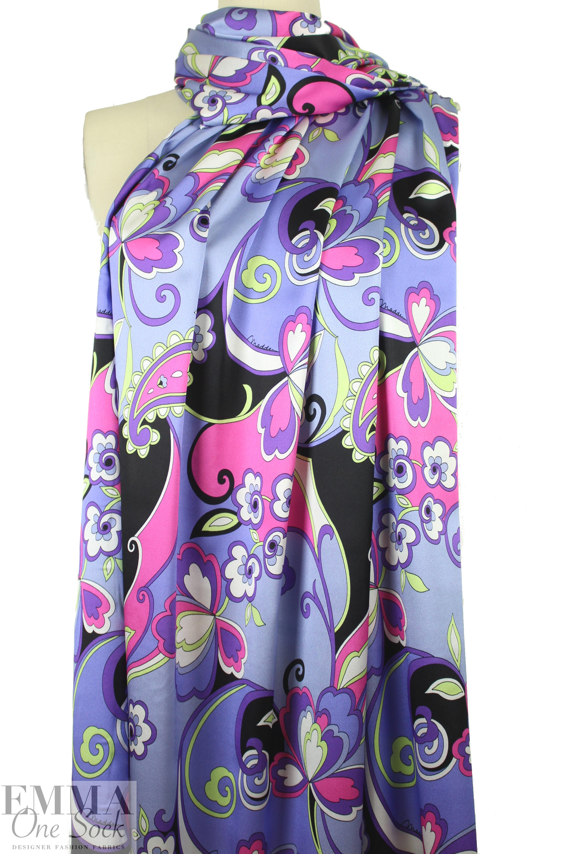 NY designer 'pucci' stretch silk charmeuse - iris