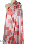 Italian random squares graphic silk stretch charmeuse