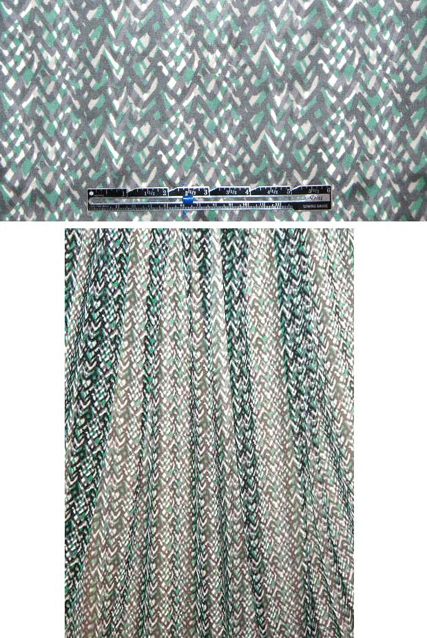 DKNY green/blk. sm. graphic stretch silk chiffon