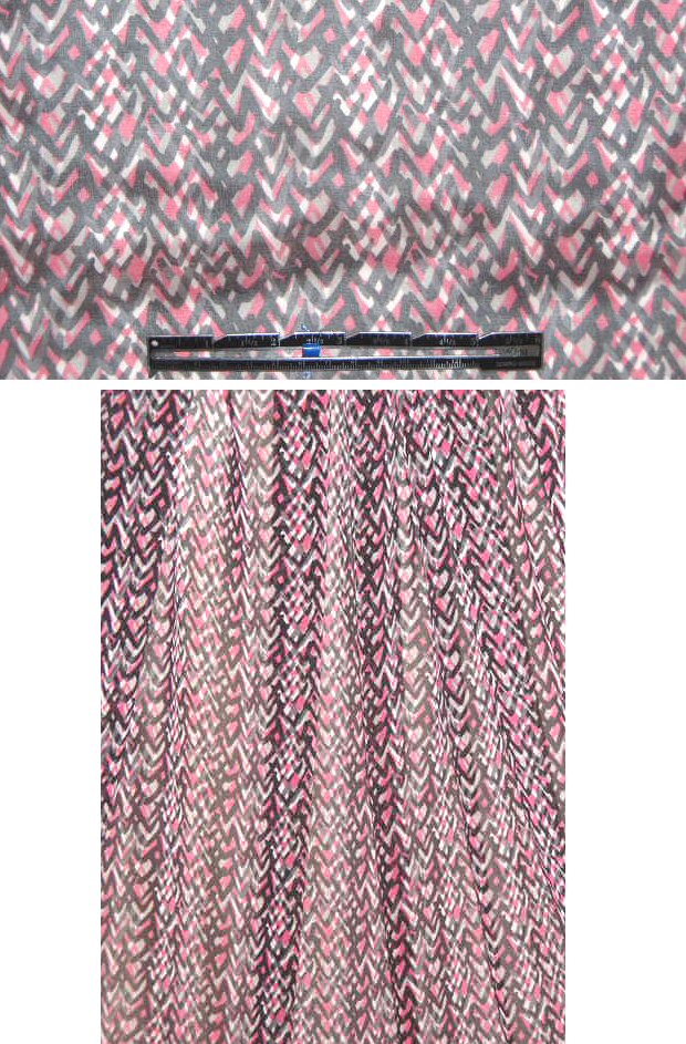 DKNY petal/gray sm. graphic stretch silk chiffon