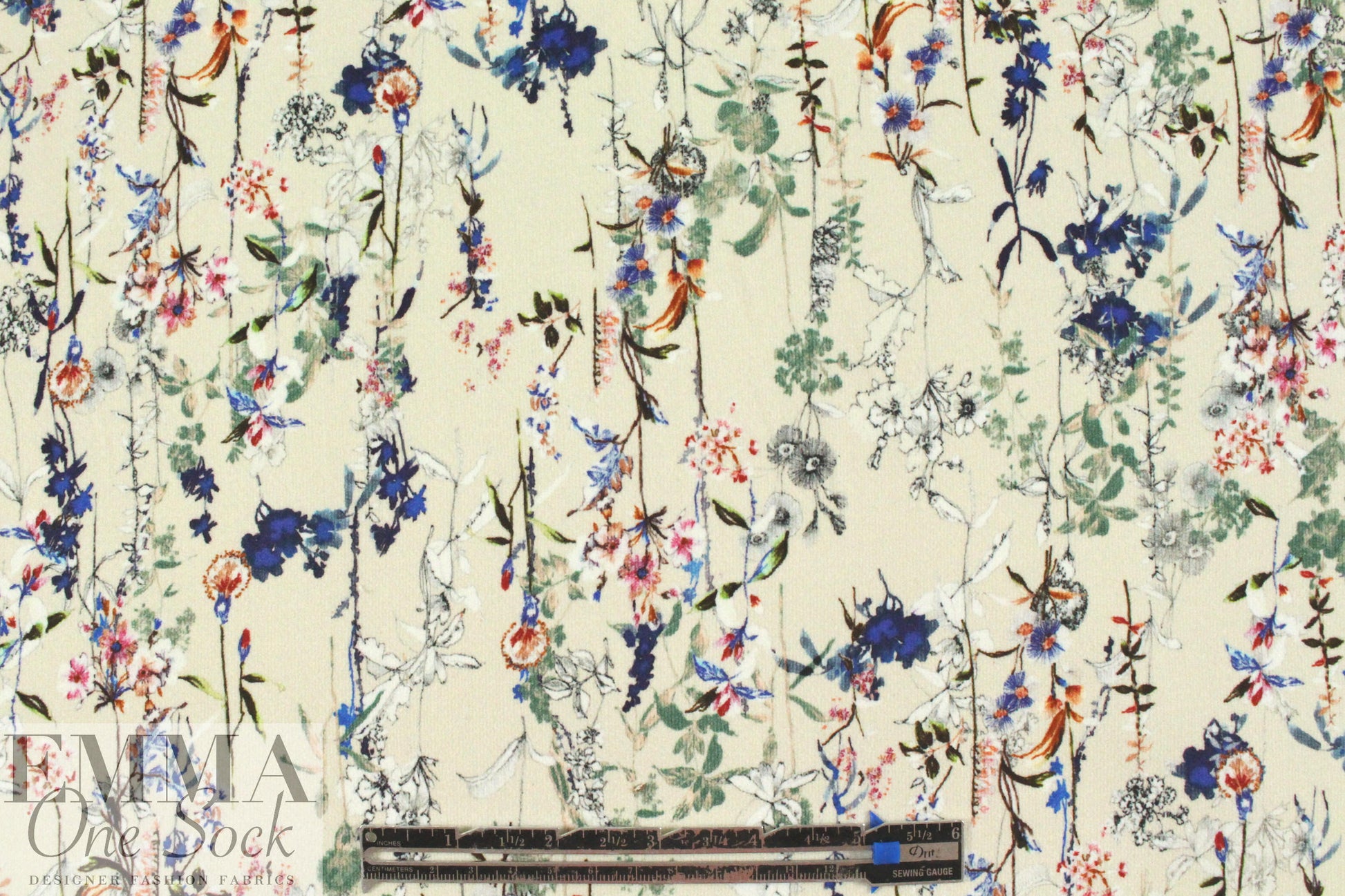 Italian micro-rib stretch corduroy - wildflowers