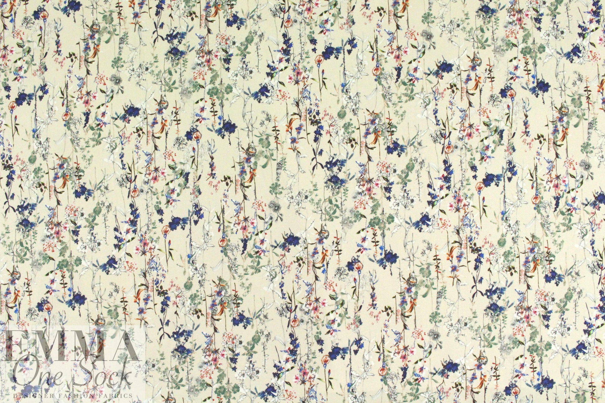 Italian micro-rib stretch corduroy - wildflowers