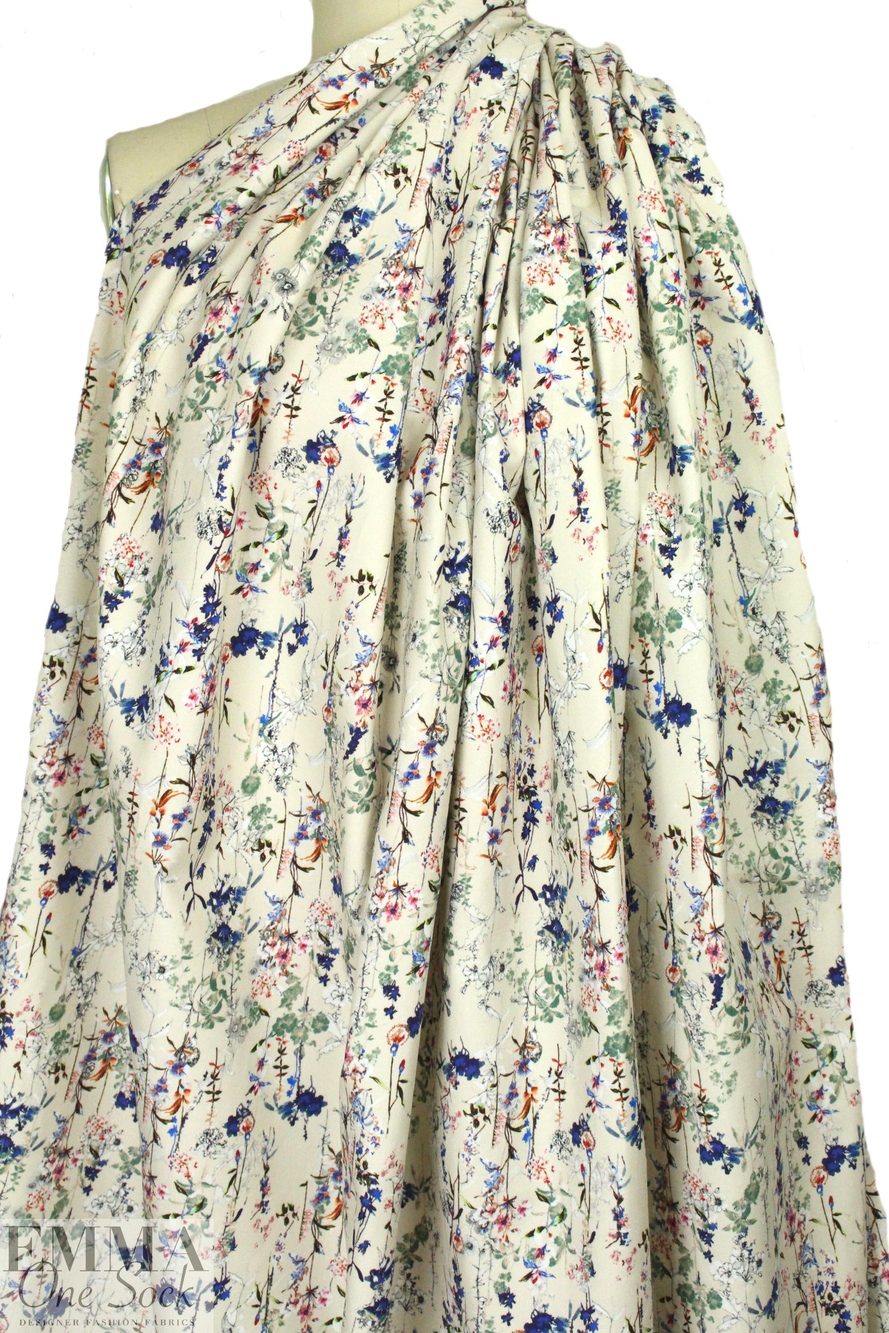 Italian micro-rib stretch corduroy - wildflowers