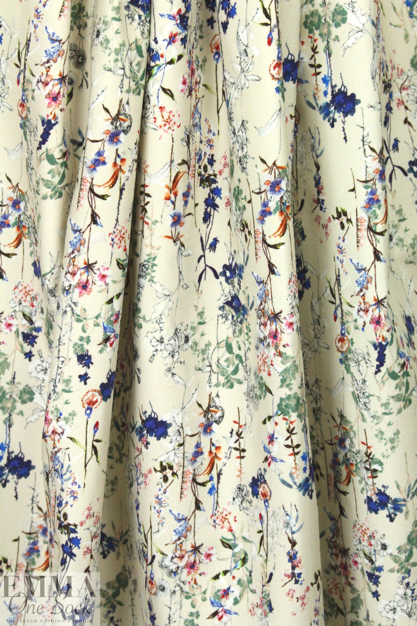 Italian micro-rib stretch corduroy - wildflowers 1.5 yds