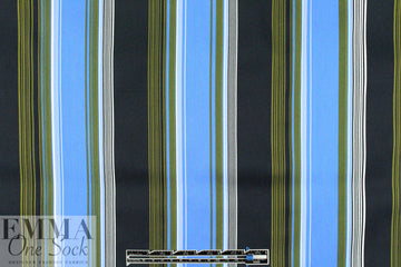 famous designer striped cotton stretch poplin - blue