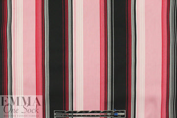 famous designer striped cotton stretch poplin - pink