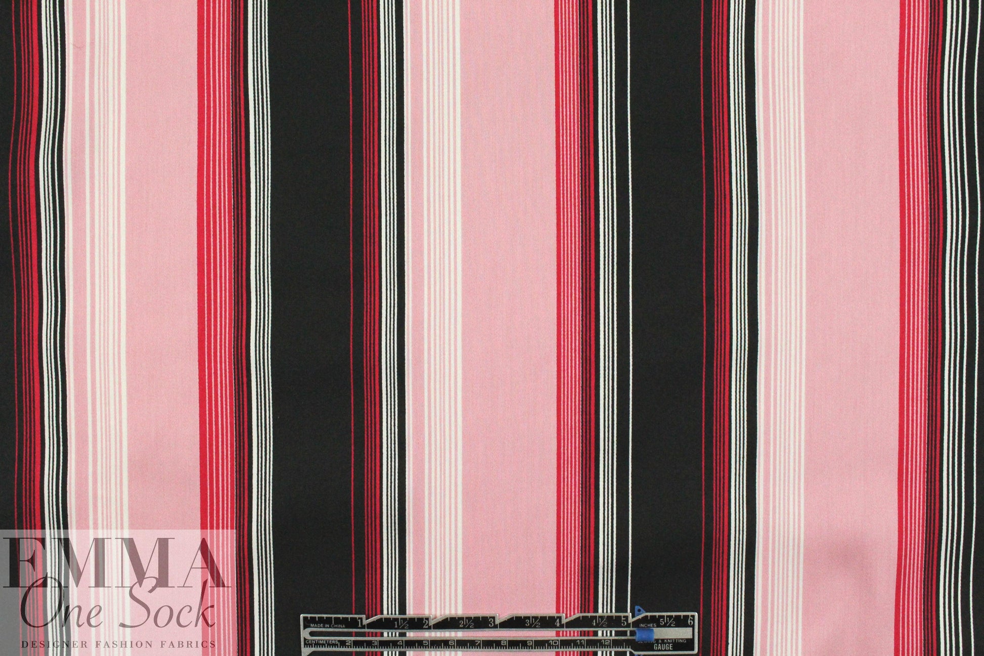 famous designer striped cotton stretch poplin - pink .875 yds