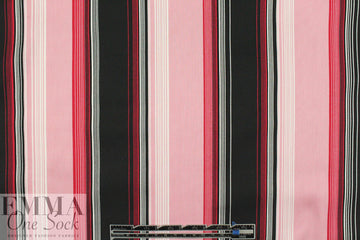 famous designer striped cotton stretch poplin - pink .875 yds