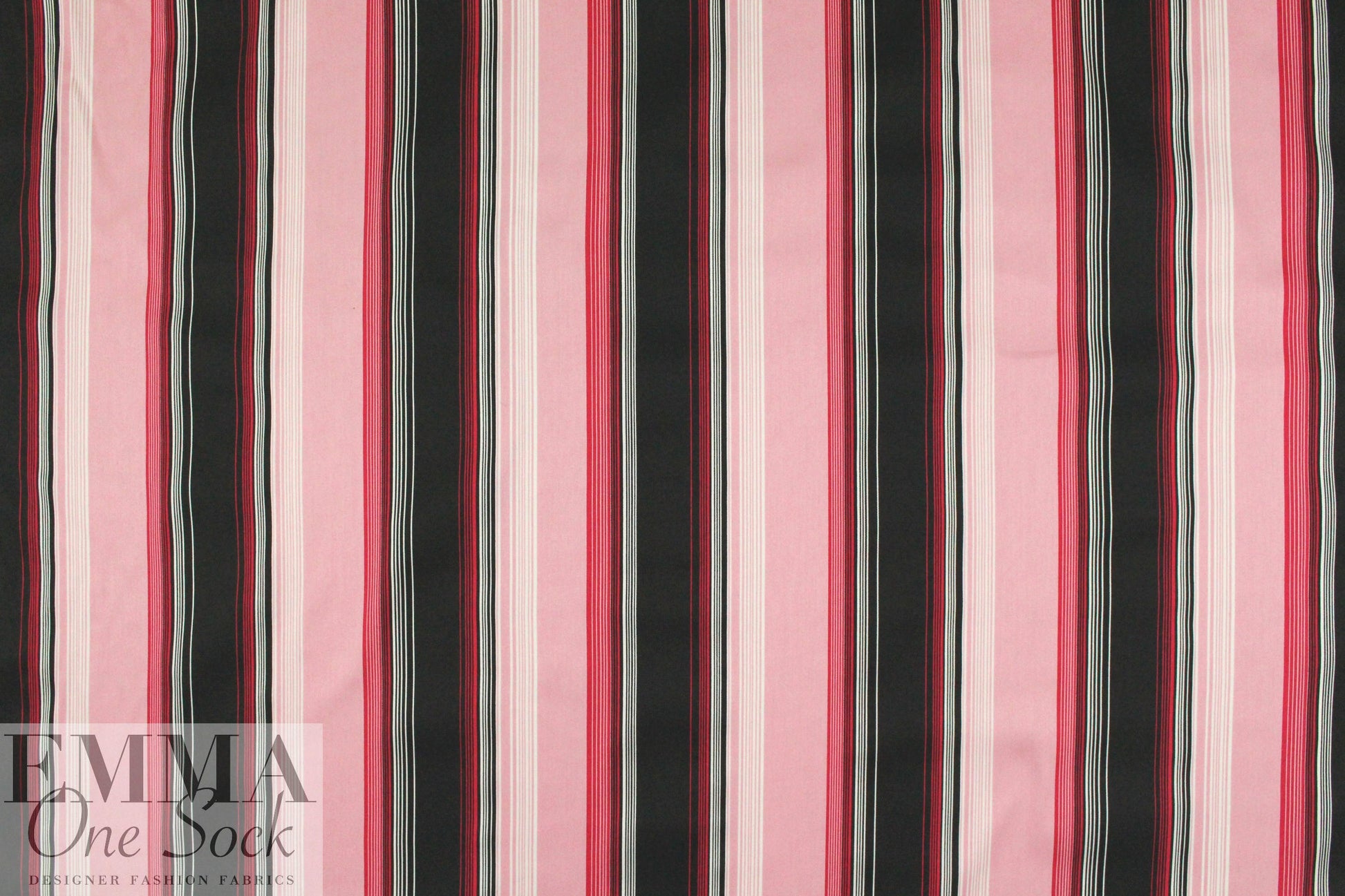 famous designer striped cotton stretch poplin - pink .875 yds