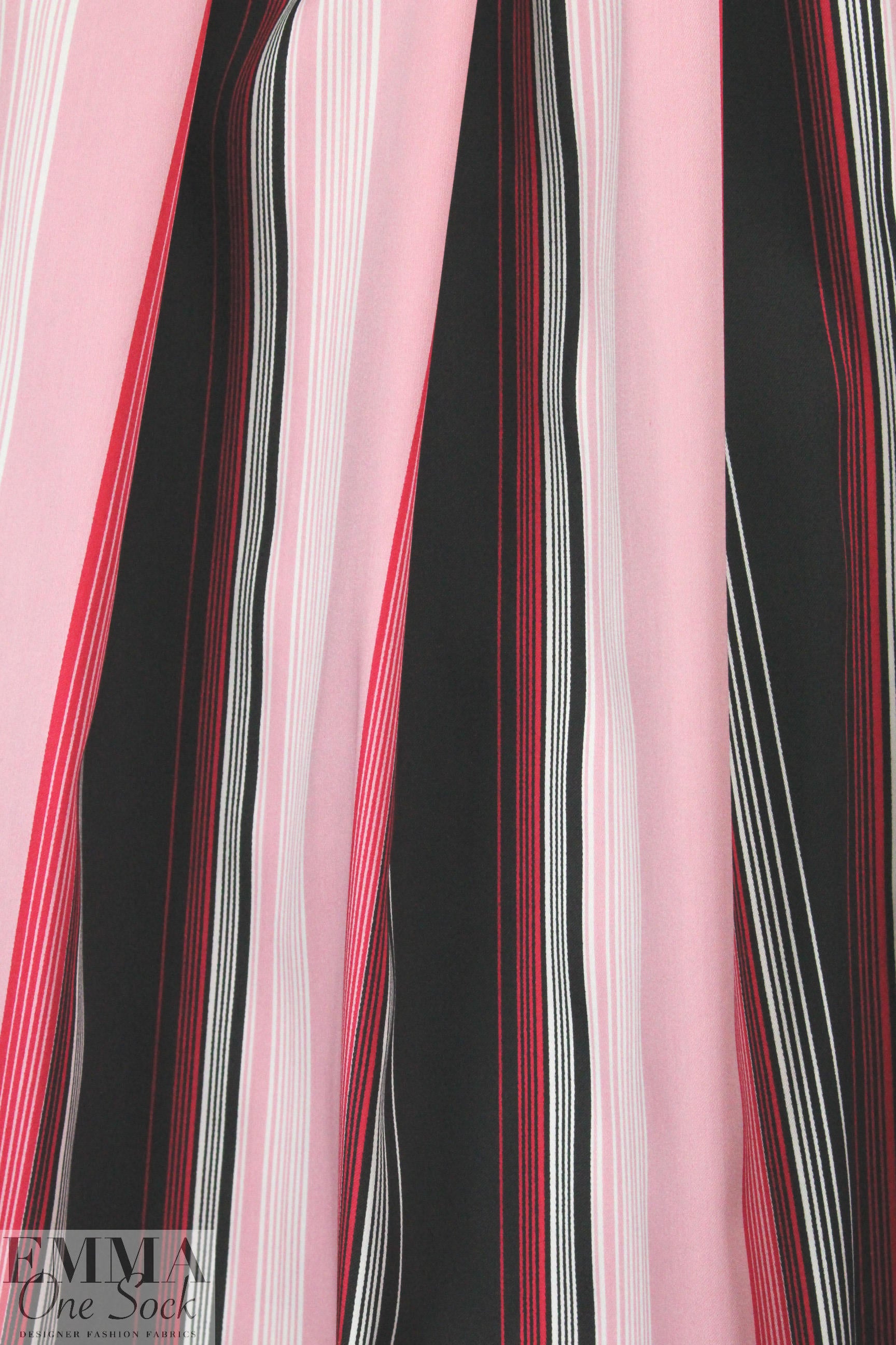 famous designer striped cotton stretch poplin - pink .875 yds