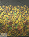 Italian painterly floral stretch cotton sateen panel 1.5 yds, One Panel