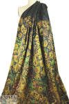 Italian painterly floral stretch cotton sateen panel