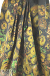 Italian painterly floral stretch cotton sateen panel 1.5 yds, One Panel