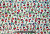 Italian light blue/violet floral cotton stretch woven 1.25 yds