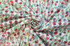 Italian light blue/violet floral cotton stretch woven