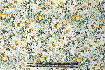 NY designer nostalgic floral cotton stretch twill