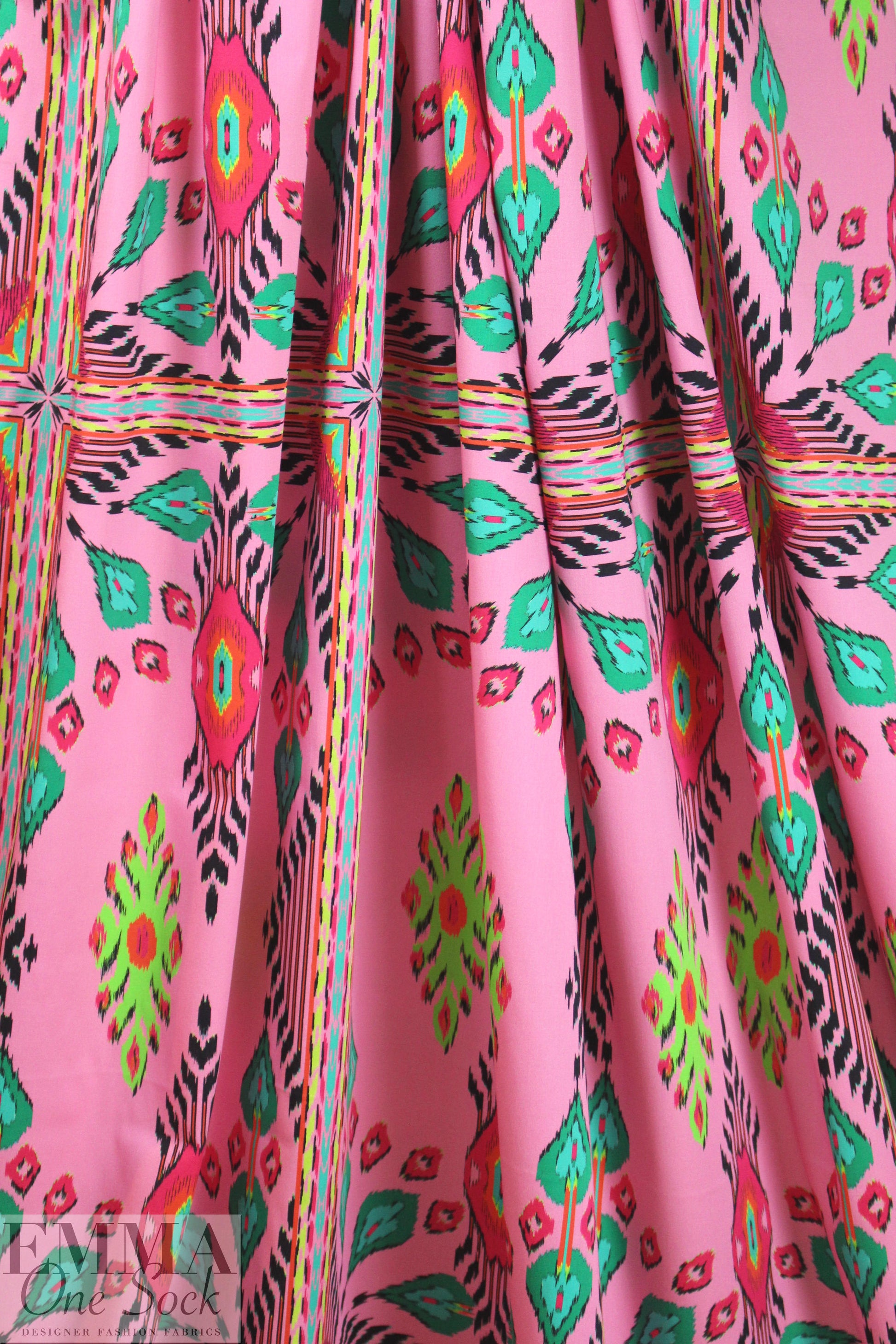 famous designer cotton stretch panel - pink southwest