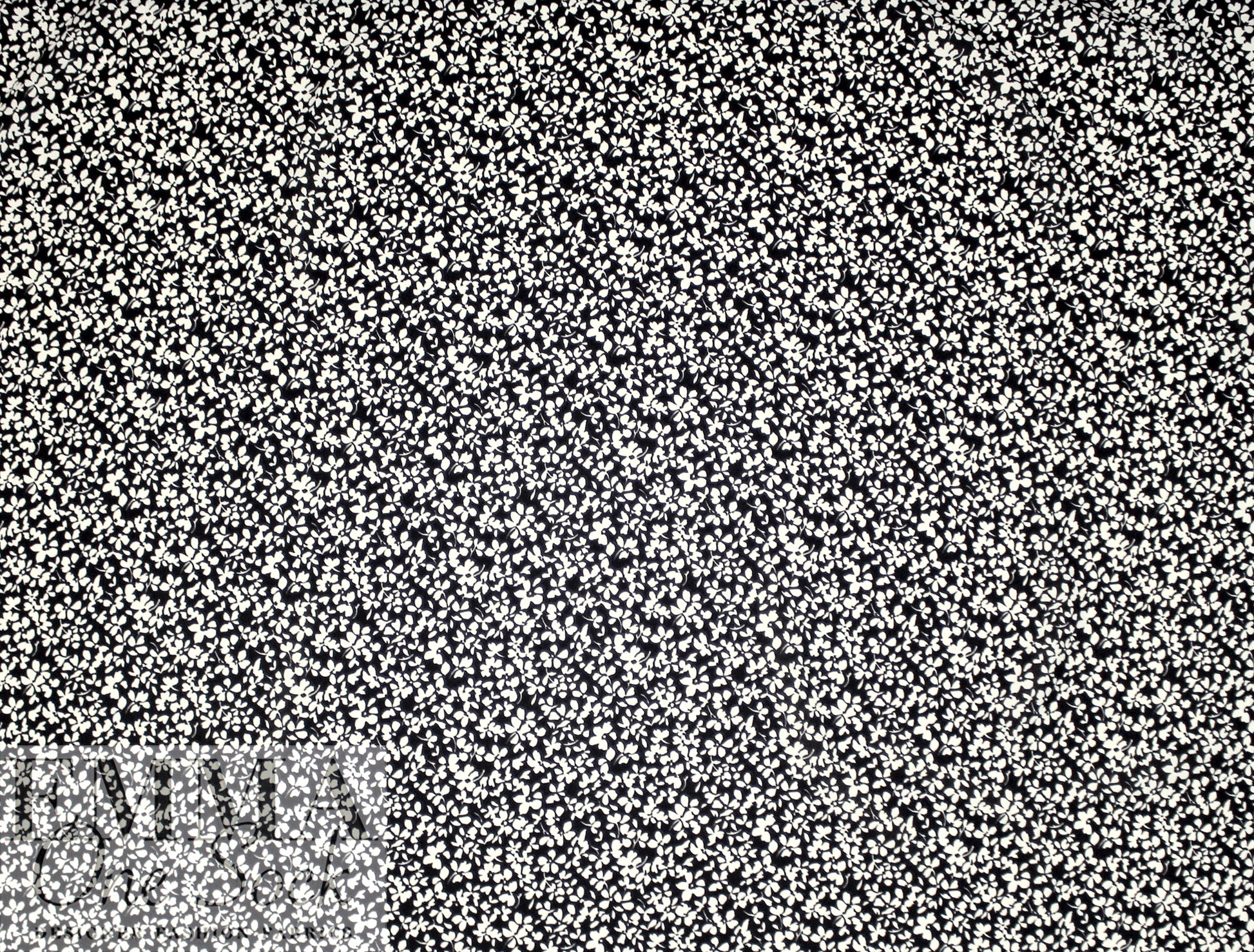 NY designer b/w floral stretch silk georgette 2 yd