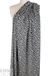 NY designer b/w floral stretch silk georgette 2.125 yd