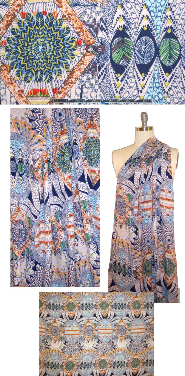 Ref0rmation stretch crepe woven - feathery graphic